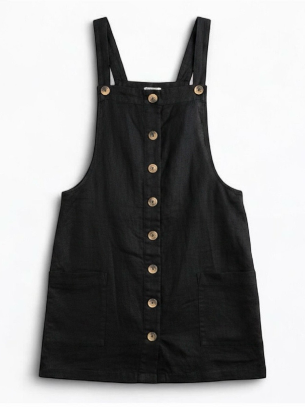 Forever 21 Linen Black Jumper Dress Womens Small